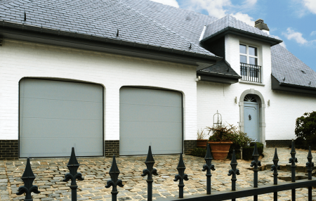 Portes de garage lisse non ligné - RAL 7001